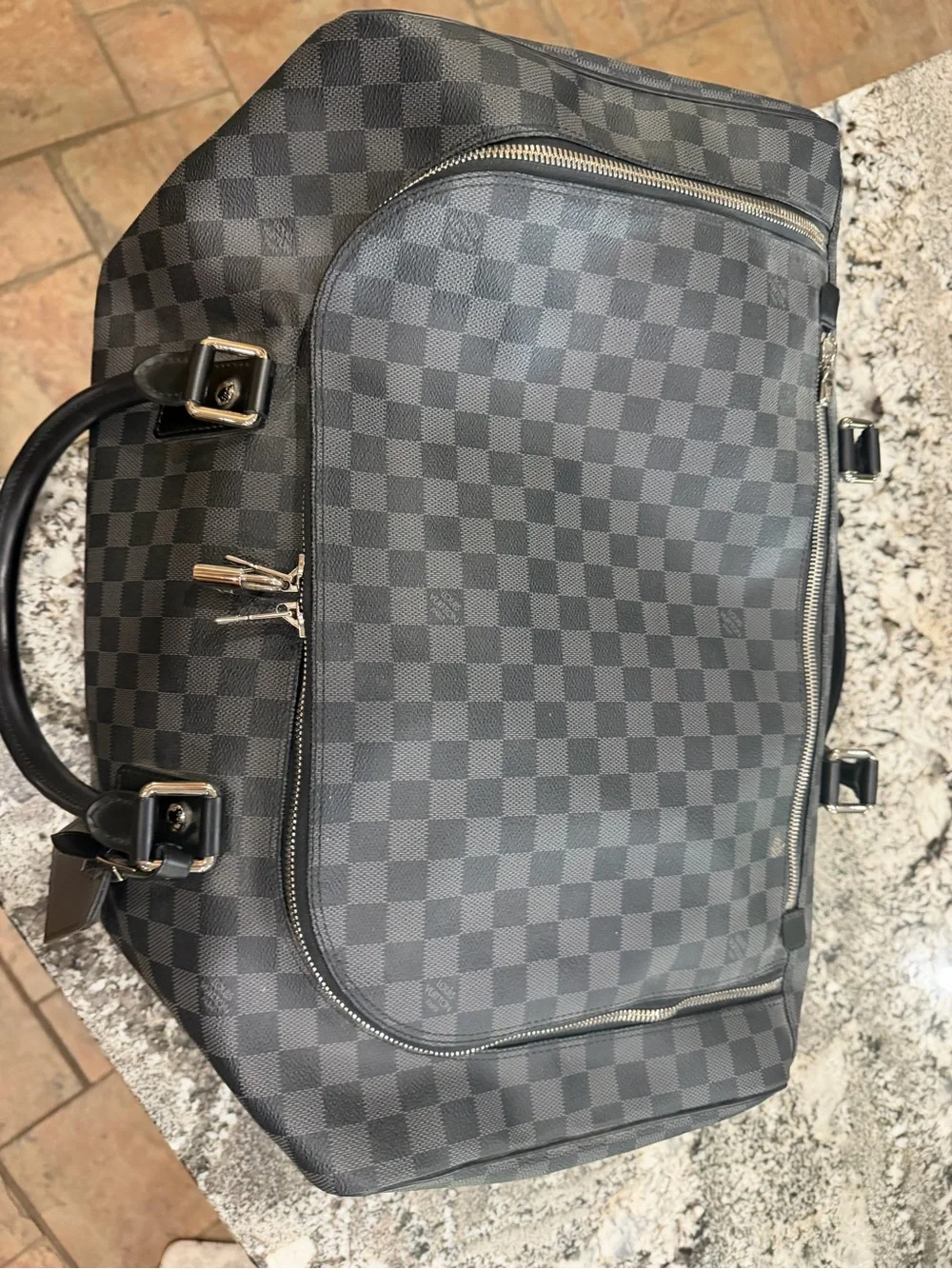 Louis Vuitton Roadster Graphite Black Boston Weekender Duffel Bag-Rarely Used